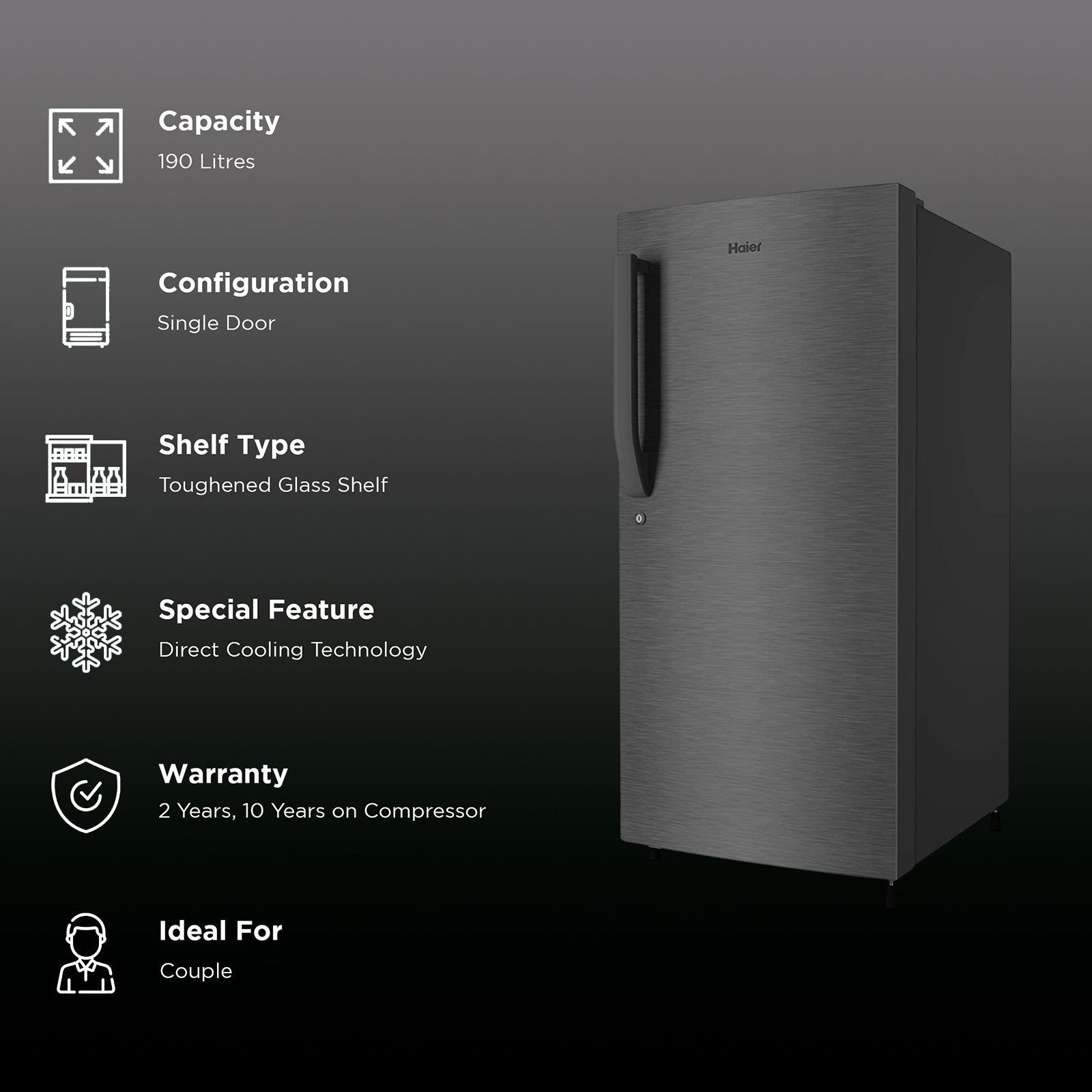 Buy Haier 190 Litres 5 Star Direct Cool Single Door Refrigerator